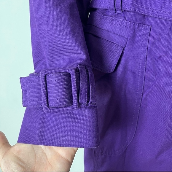Banana Republic Purple Button Up Tie Waist Trench Coat XS - Picture 7 of 15